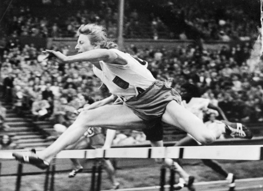 Fanny Blankers-Koen aux JO de Londres, le 04 août 1948 - AFP