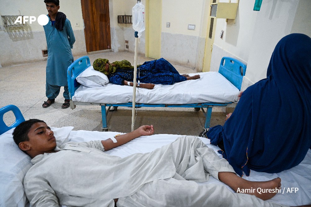 L'écolier Saeed Ali à l'hôpital après un coup de chaleur en mai 2022 - Aamir Qureshi - AFP