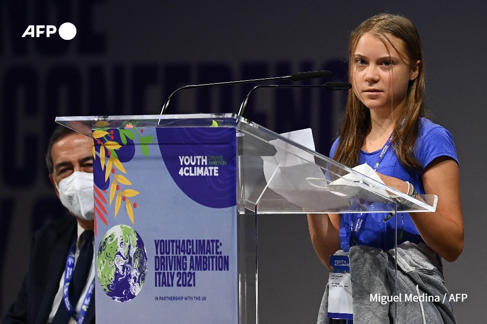 Greta Thunberg au sommet Youth4Climate à Milan en septembre 2021 - Miguel Medina - AFP