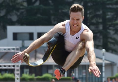 L'Allemand Markus Rehm au saut en longueur à Tokyo, le 25 août 2019 - Kazuhiro Nogi - AFP