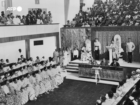 Ghana, Accra, 8 juillet 1960, le président du Ghana Kwame Nkrumah au Parlement - AFP