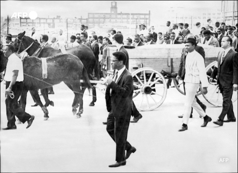 King's funeral on April 9, 1968 in Atlanta, Georgia - AFP