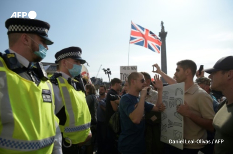 Manifestation de militants anti-vaccins à Londres en septembre 2020 - Daniel Leal-Olivas - AFP